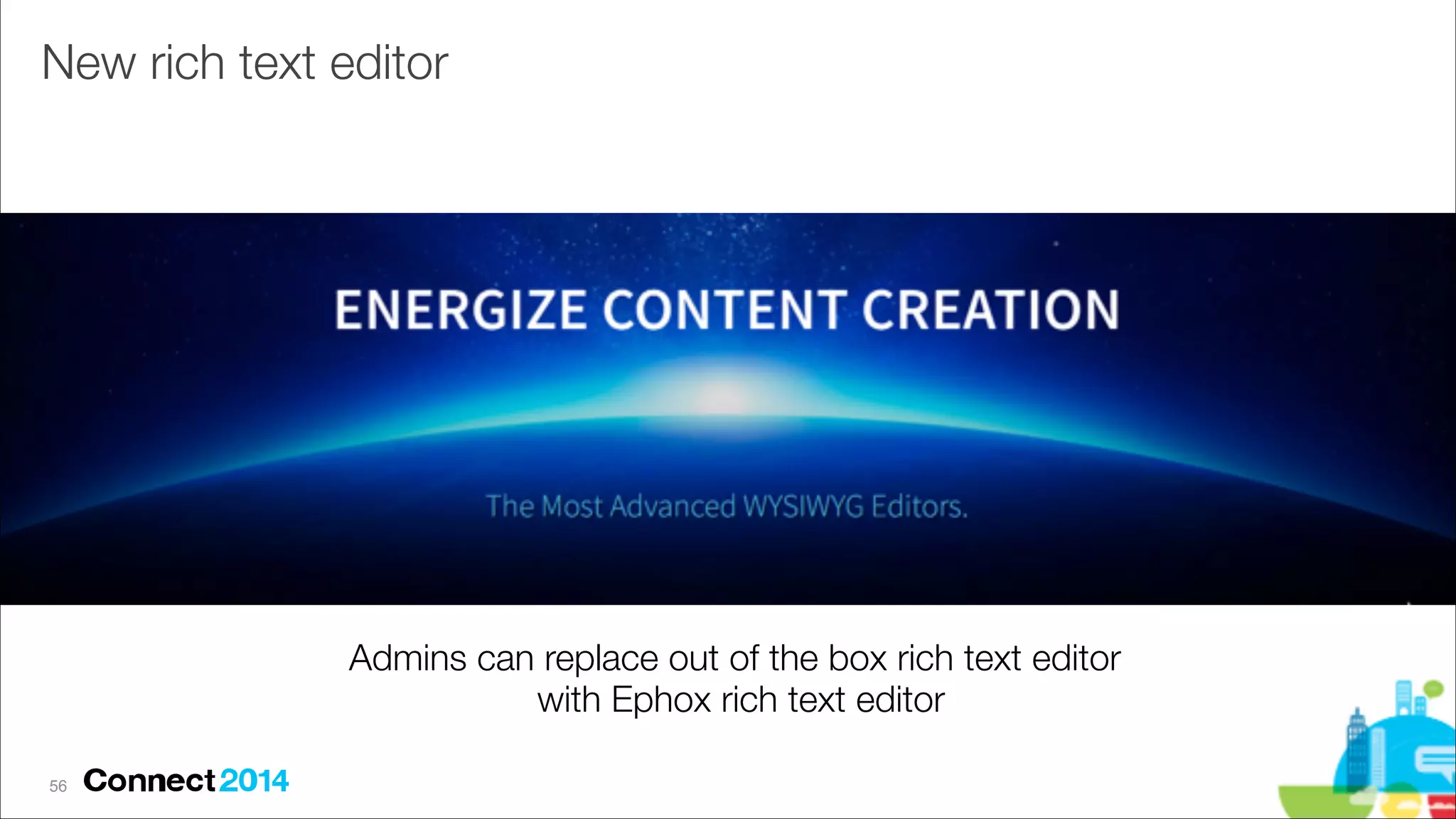New rich text editor

Admins can replace out of the box rich text editor
with Ephox rich text editor
!56

 