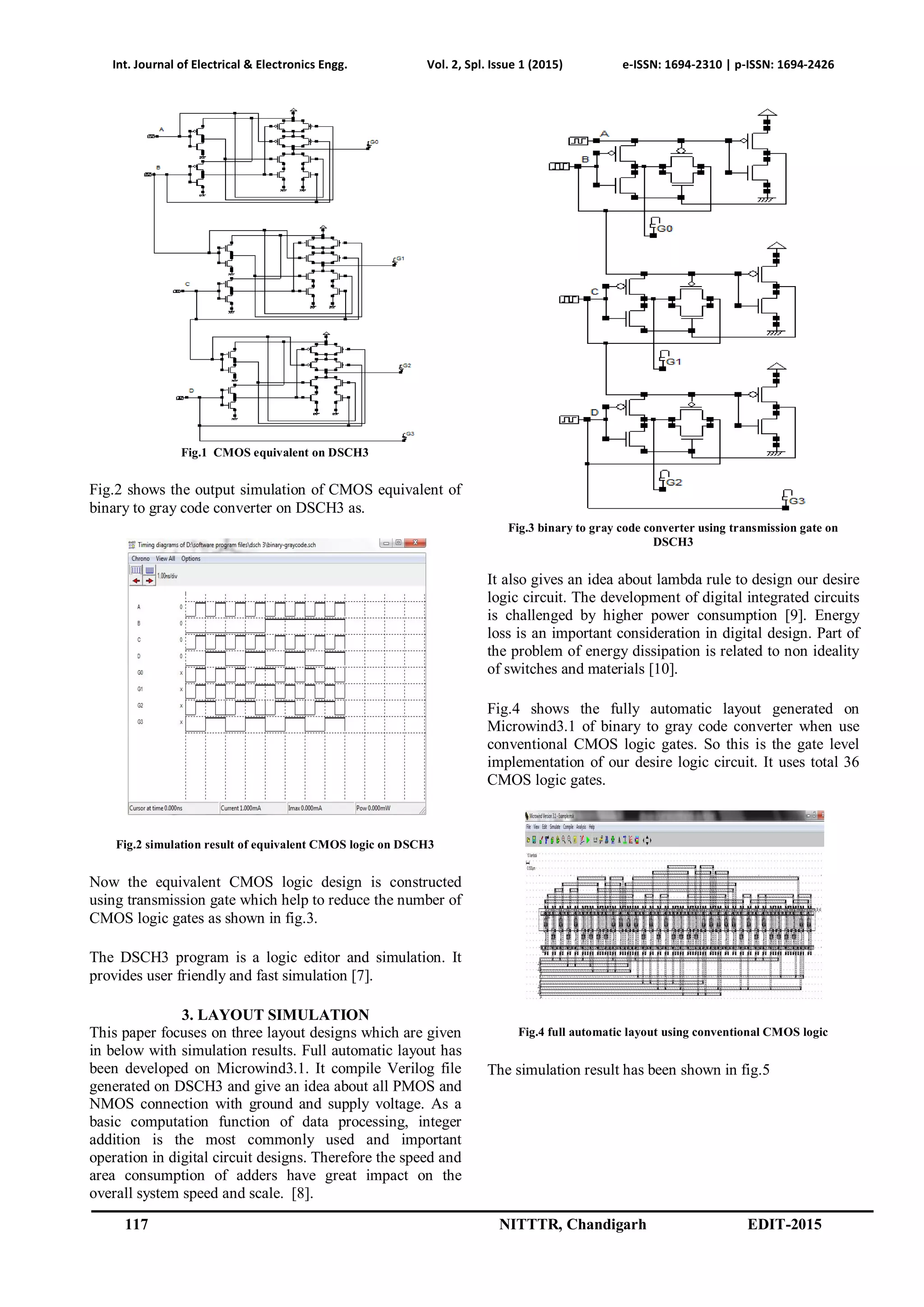 High performance binary to gray code converter using transmission gate