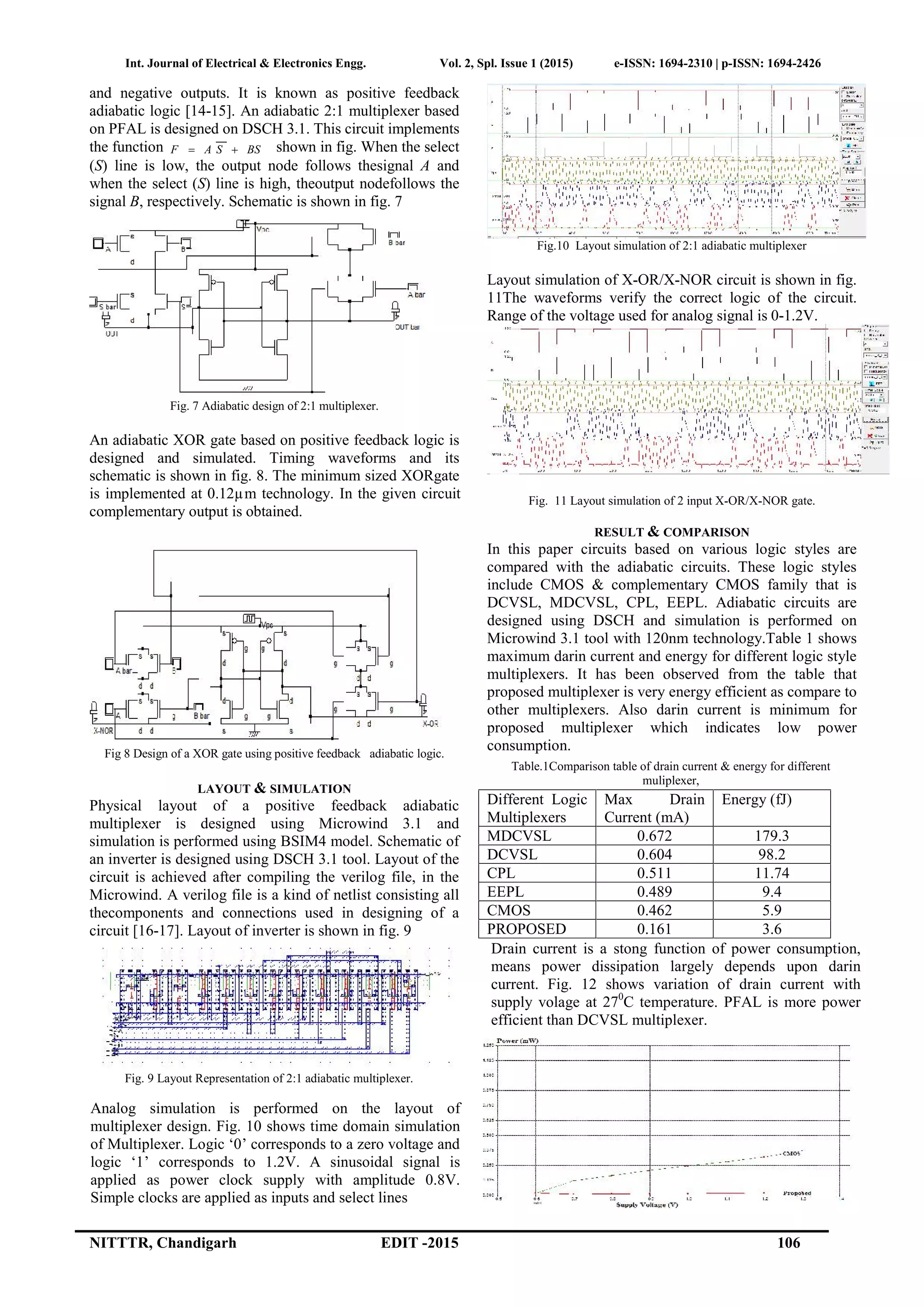 Energy Efficient Design of Multiplexer Using Adiabatic logic | PDF