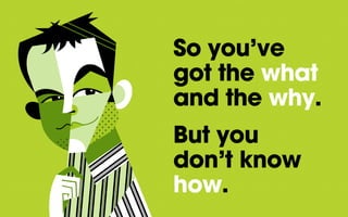 So you’ve
got the what
and the why.
But you
don’t know
how.
 