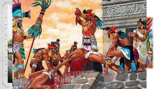 Mexicas ou Astecas
- Região da Mesoamérica (região do
México)
- Fortes traços urbanos
- Domínio sobre os demais povos
através do militarismo
- Cobrança de tributos
- Acumulação de entesouramento do
Império
- Monarquia absoluta e teocrática
- Classes populares ligadas à
agricultura, por servidão e tributos
- Estruturação de escolas para as
crianças
- Possibilidade de ascensão social pelo
exercito ou clero
- Construção de diques e canais
- Agricultura em CHINAMPAS
 