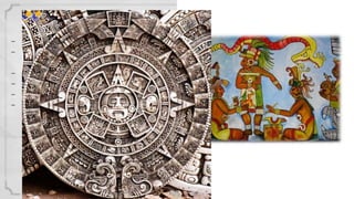 Maias
- Federação de cidades estados
- Agricultura rudimentar: milho
(sagrado)
- Monarquia teocrática e hereditária
- Politeísmo animista (conexão)
- Astronomia
- Calendário
 