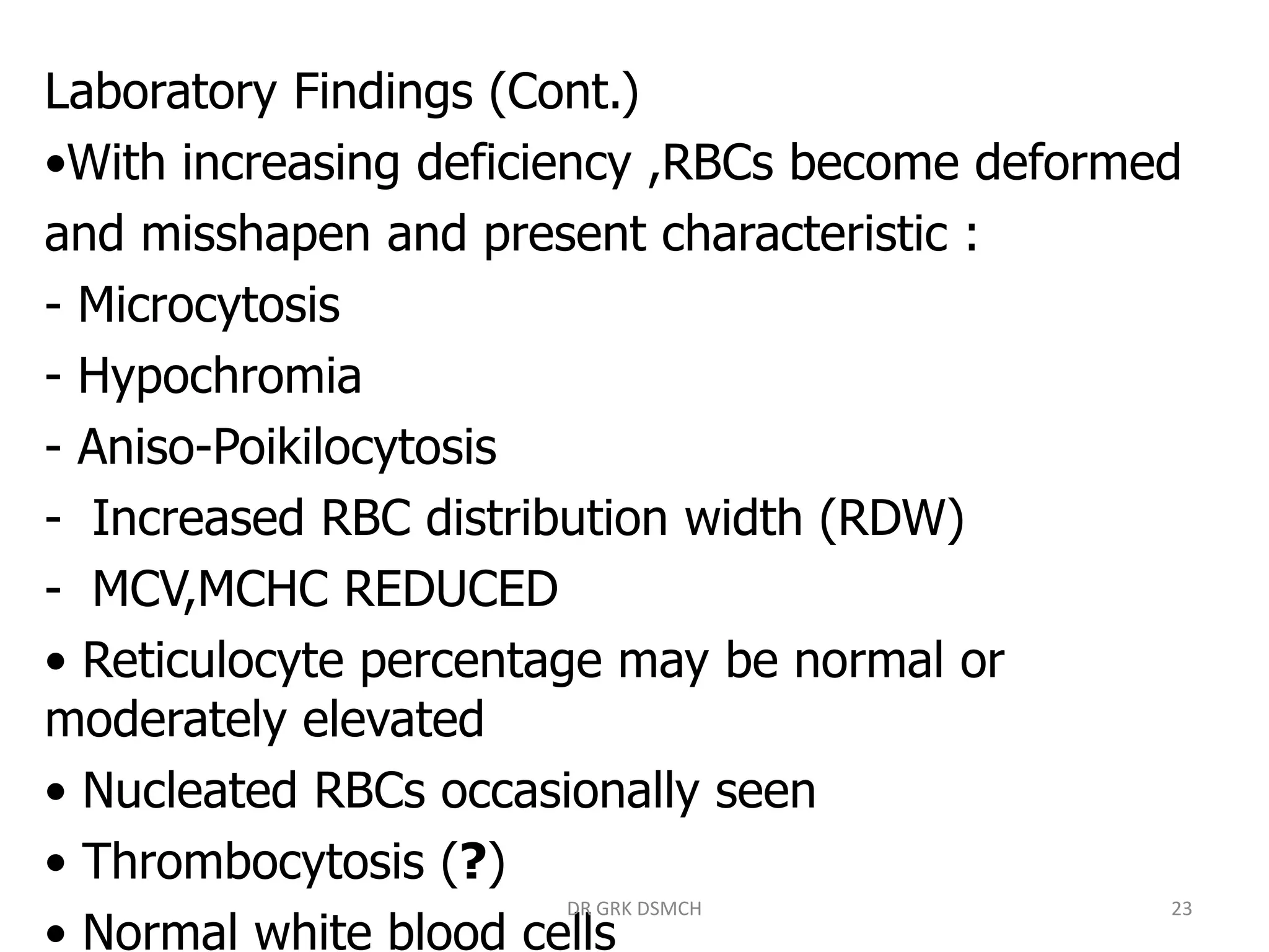 Iron Deficiency Anemia DR G.Rajkumar | PPTX
