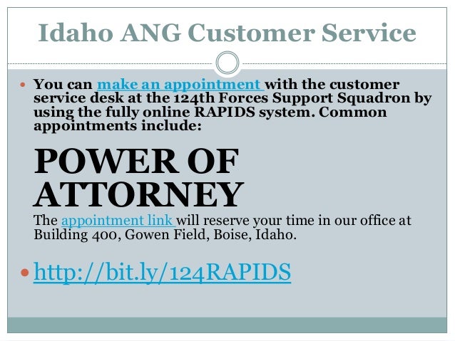 Idaho Air National Guard Rapids Customer Service Fy2014