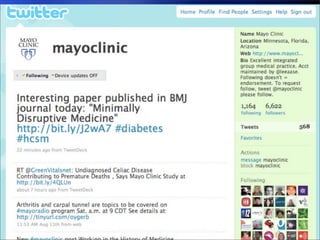 Two Case Studies of Mainstream
Media Facilitated by Social Media
• Wall Street Journal Health Blog
  − Pitched via Faceboo...