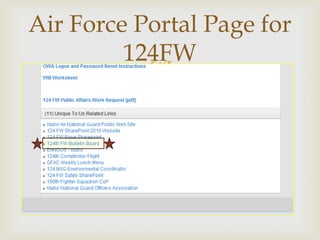 Air Force Portal Page for
124FW


 