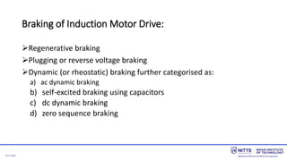 1
Department of Electrical and Electronics Engineering
28-11-2022
Braking of Induction Motor Drive:
Regenerative braking
...