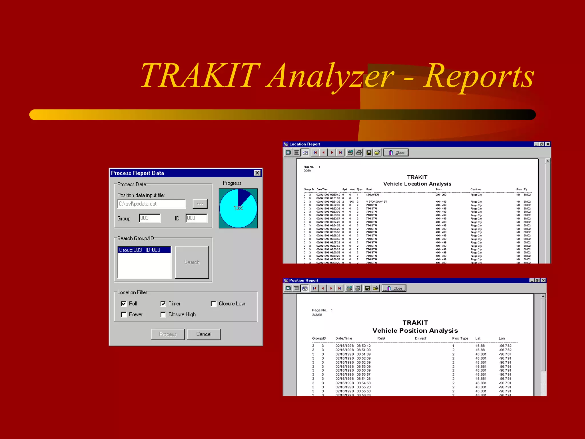TRAKIT Analyzer - Reports 