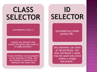 Class Vs Id Selector In Css , What’s the difference between an id and a ...
