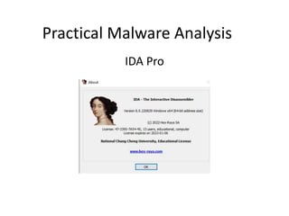 Practical Malware Analysis
IDA Pro
 