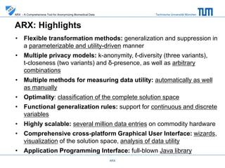 ARX - a comprehensive tool for anonymizing / de-identifying biomedical ...