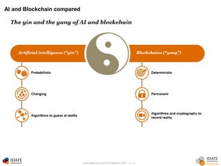www.idate.org © IDATE DigiWorld 2017 – p. 13
AI and Blockchain compared
 