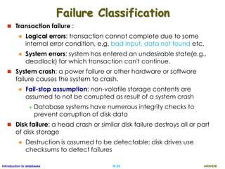 Introduction to database-Transaction Concurrency and Recovery | PDF
