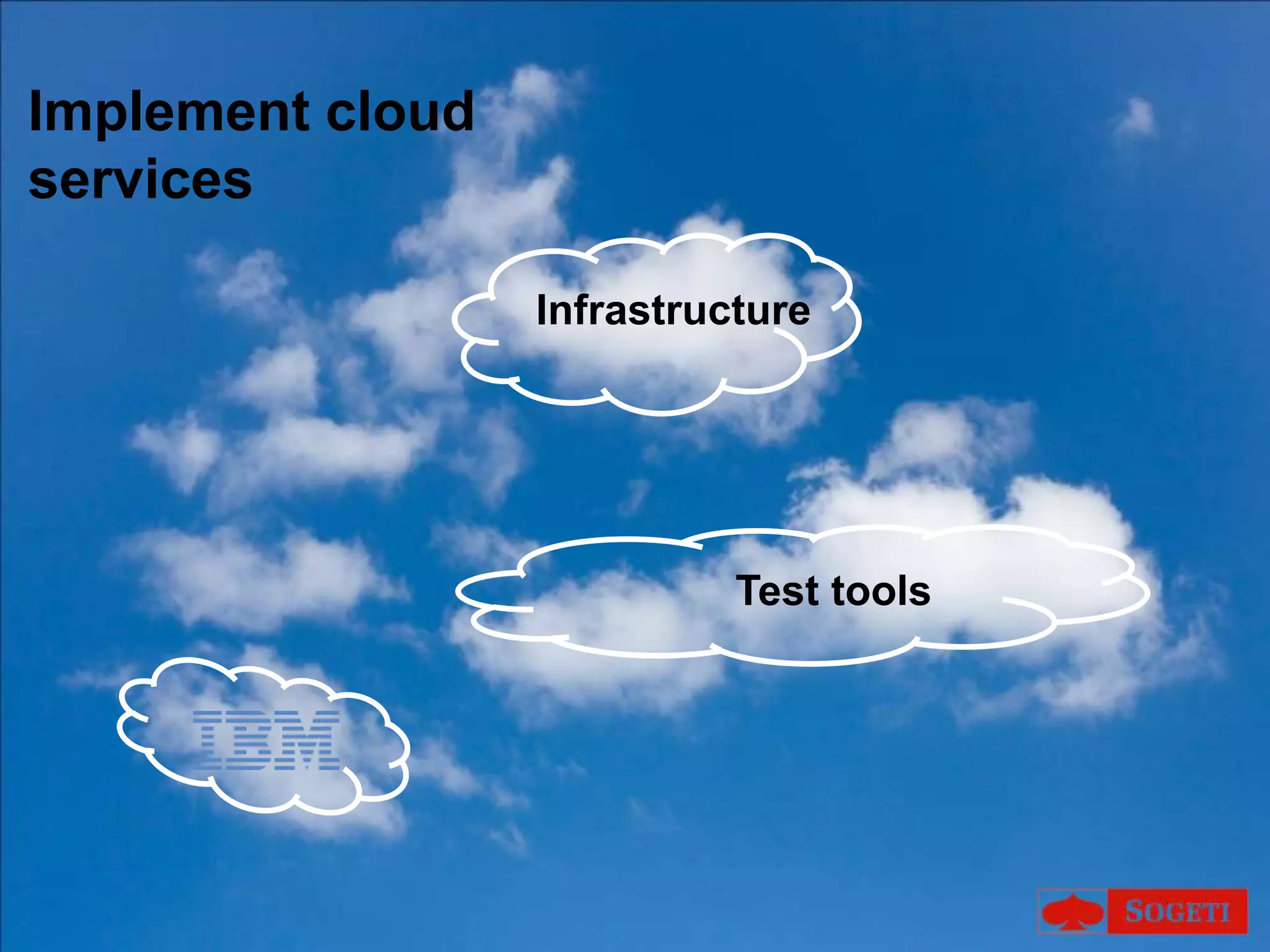 Implementcloud servicesInfrastructureTest tools