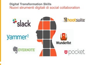 Digital Transformation Skills
Nuovi strumenti digitali di social collaboration
 