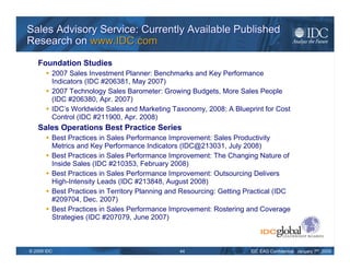 IDC Sales Enablement Jan 2009