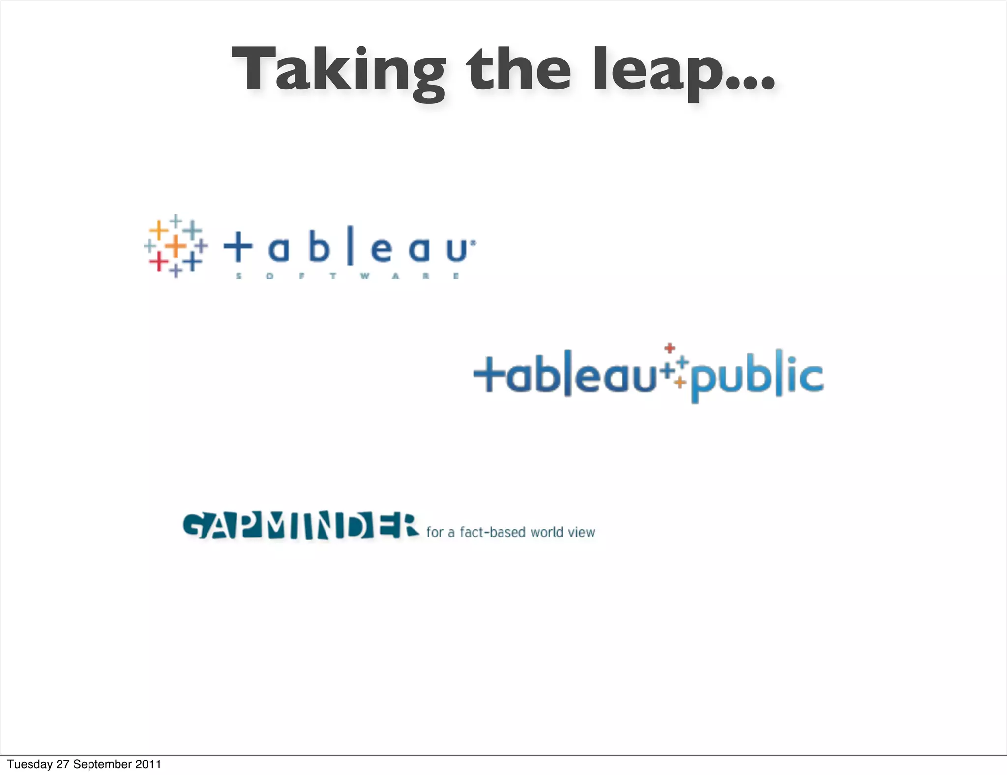 Taking the leap...




Tuesday 27 September 2011
 