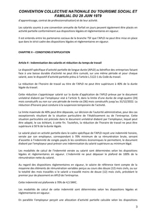 CONVENTION COLLECTIVE NATIONALE DU TOURISME SOCIAL ET
FAMILIAL DU 28 JUIN 1979
3
d’apprentissage, contrat de professionnal...