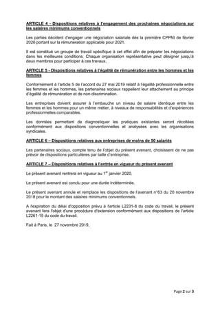 Page 2 sur 3
ARTICLE 4 - Dispositions relatives à l’engagement des prochaines négociations sur
les salaires minimums conve...