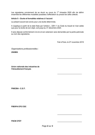 Page 2 sur 3
Les signataires conviennent de se réunir au cours du 1er
trimestre 2020 afin de définir
ensemble les différen...