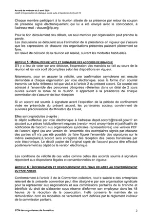 Projet patronal /04
Accord de méthode du 9 avril 2020
relatif à l’organisation du dialogue social suite à l’épidémie de Co...