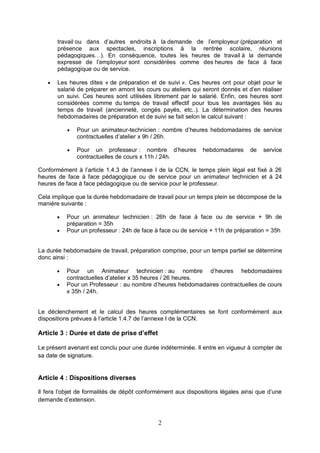 Idcc 1518 avenant temps de travail