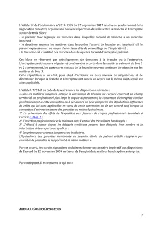 2
L’article 1er de l’ordonnance n°2017-1385 du 22 septembre 2017 relative au renforcement de la
négociation collective org...