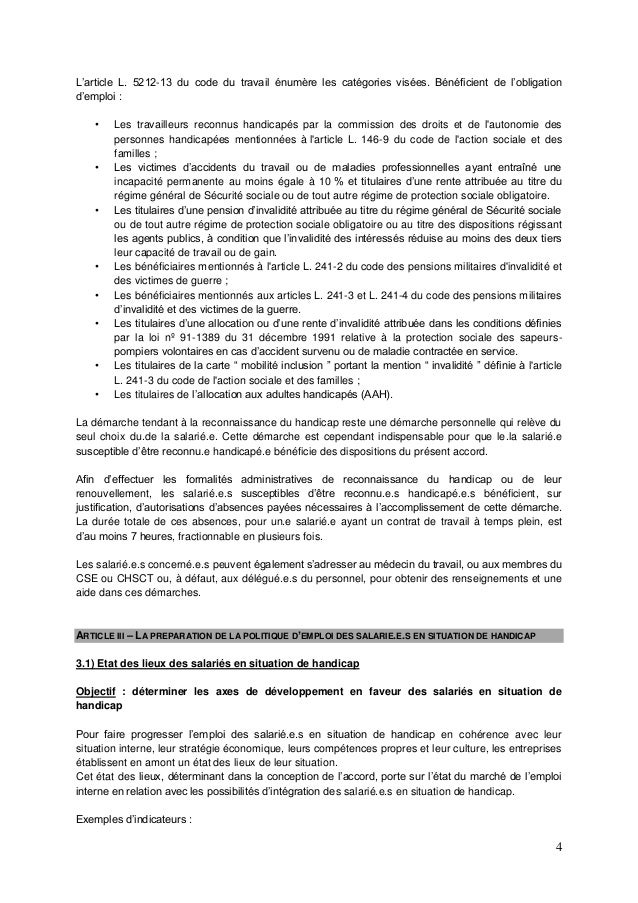 Idcc 1555 Accord Travailleurs Handicapes