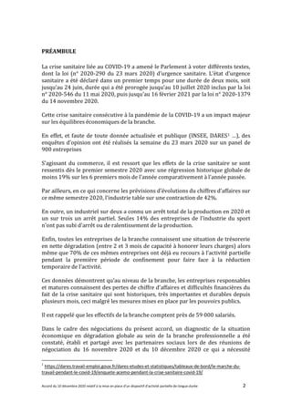 Accord du 10 décembre 2020 relatif à la mise en place d’un dispositif d’activité partielle de longue durée 2
PRÉAMBULE
La ...