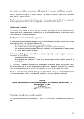 2/5
Ces garanties sont établies pour un horaire hebdomadaire de 35 heures (ou 151,67 heures par mois).
Pour les entreprise...