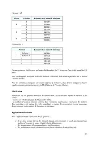 3/5
Niveaux 4 à 6
Niveau Echelon Rémunération annuelle minimale
4
1 20 405 €
2 20 986 €
3 22 730 €
5
1 22 730 €
2 24 739 €...