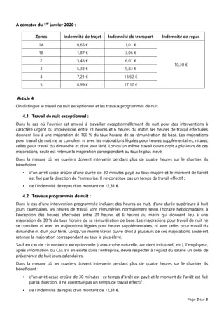 Page 2 sur 3
A compter du 1er
janvier 2020 :
Zones Indemnité de trajet Indemnité de transport Indemnité de repas
1A 0,65 €...