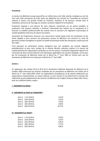 Préambule
Le secteur du Bâtiment occupe aujourd’hui un million deux cent mille salariés, employés au sein de
trois cent mi...