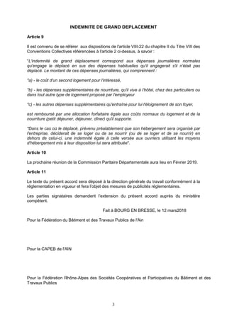 3
INDEMNITE DE GRAND DEPLACEMENT
Article 9
Il est convenu de se référer aux dispositions de l'article VIII-22 du chapitre ...