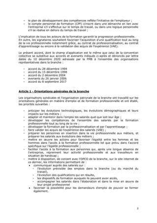 Idcc 1606 accord formation professionnelle