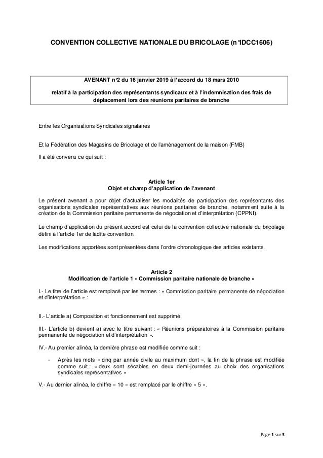 Idcc 1606 Avenant Frais De Deplacement Reunion Paritaire