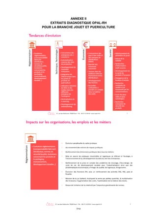 7/14
ANNEXE II
EXTRAITS DIAGNOSTIQUE OPAL-RH
POUR LA BRANCHE JOUET ET PUERICULTURE
 