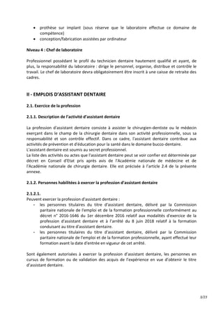 3/23
 prothèse sur implant (sous réserve que le laboratoire effectue ce domaine de
compétence)
 conception/fabrication a...