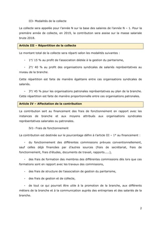2
II3- Modalités de la collecte
La collecte sera appelée pour l’année N sur la base des salaires de l’année N – 1. Pour la...