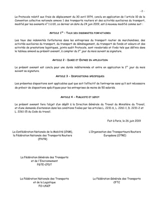 - 2 -
Le Protocole relatif aux frais de déplacement du 30 avril 1974, conclu en application de l'article 10 de la
Conventi...