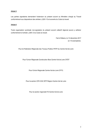 3
Article 5
Les parties signataires demandent l’extension du présent accord au Ministère chargé du Travail
conformément au...
