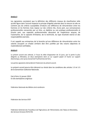 Article 3
Les signataires constatent que la définition des différents niveaux de classification telle
qu'elle figure dans ...