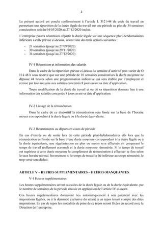 2
Le présent accord est conclu conformément à l’article L 3121-44 du code du travail en
permettant une répartition de la d...