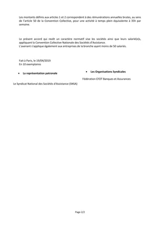 Page 2/2
Les montants définis aux articles 1 et 2 correspondent à des rémunérations annuelles brutes, au sens
de l’article...