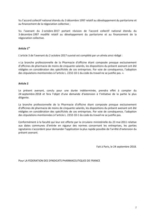 2
Vu l’accord collectif national étendu du 3 décembre 1997 relatif au développement du paritarisme et
au financement de la...