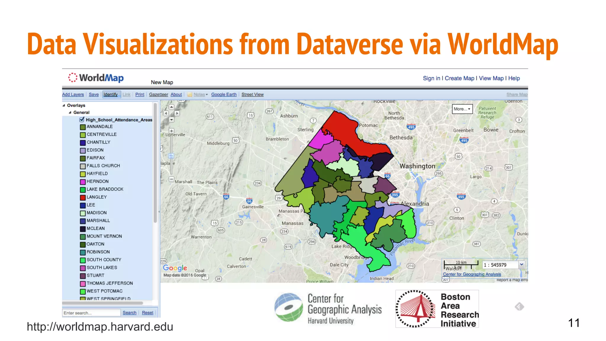 Data Visualizations from Dataverse via WorldMap
11http://worldmap.harvard.edu
 