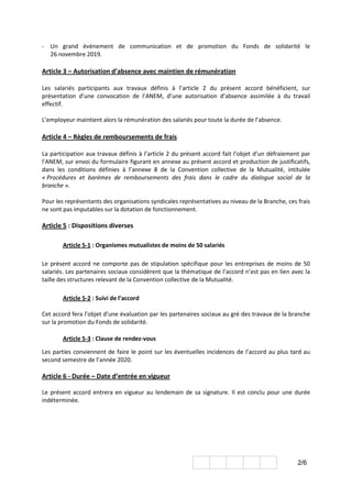 2/6
- Un grand évènement de communication et de promotion du Fonds de solidarité le
26 novembre 2019.
Article 3 – Autorisa...