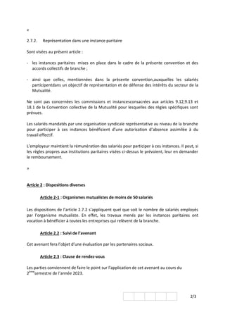 2/3
«
2.7.2. Représentation dans une instance paritaire
Sont visées au présent article :
- les instances paritaires mises ...