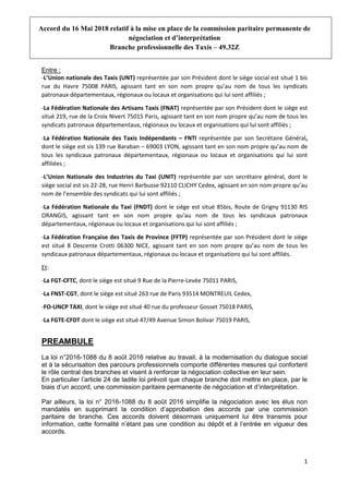 1
Accord du 16 Mai 2018 relatif à la mise en place de la commission paritaire permanente de
négociation et d’interprétatio...