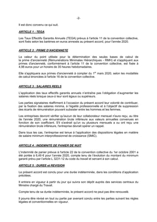 -2-
Il est donc convenu ce qui suit.
ARTICLE 1 : TEGA
Les Taux Effectifs Garantis Annuels (TEGA) prévus à l'article 11 de ...
